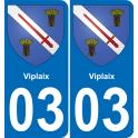 03 Viplaix autocollant sticker plaque immatriculation auto ville