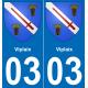 03 Viplaix autocollant sticker plaque immatriculation auto ville