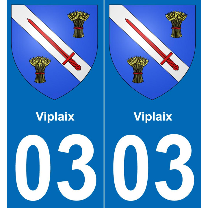 03 Viplaix autocollant sticker plaque immatriculation auto ville