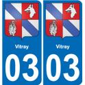 03 Vitray autocollant sticker plaque immatriculation auto ville