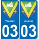 64 Pau autocollant sticker plaque immatriculation auto ville
