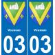 64 Pau autocollant sticker plaque immatriculation auto ville