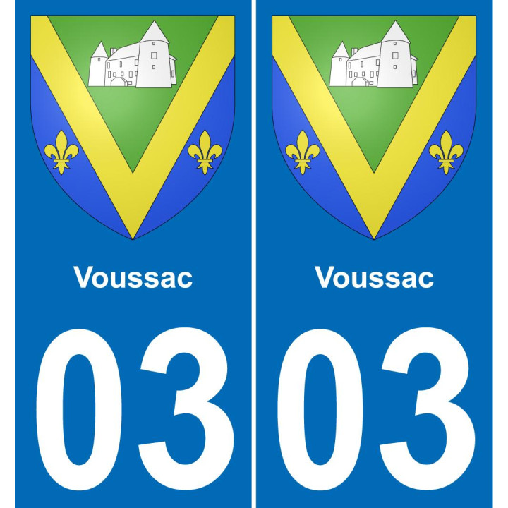 03 Voussac placa etiqueta de registro de la ciudad