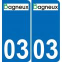03 Bagneux logo autocollant plaque immatriculation auto ville sticker