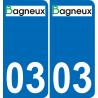 03 Bagneux logotipo de la etiqueta engomada de la placa de registro de la ciudad
