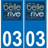 03 Bellerive-sur-Allier logo autocollant plaque immatriculation auto ville sticker