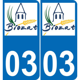 03 Biozat logo autocollant plaque immatriculation auto ville sticker