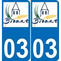 03 Biozat logo autocollant plaque immatriculation auto ville sticker
