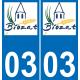 03 Biozat logo autocollant plaque immatriculation auto ville sticker