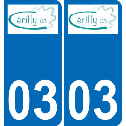 03 Cérilly logo autocollant plaque immatriculation auto ville sticker