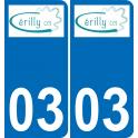 03 Cérilly logo autocollant plaque immatriculation auto ville sticker
