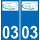 03 Cérilly logo autocollant plaque immatriculation auto ville sticker