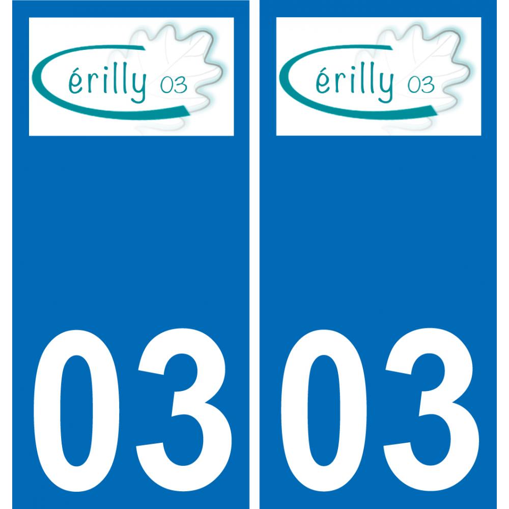 03 Cérilly logo autocollant plaque immatriculation auto ville sticker