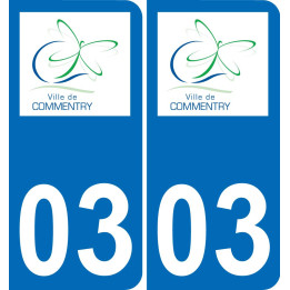 03 Commentry logo autocollant plaque immatriculation auto ville sticker