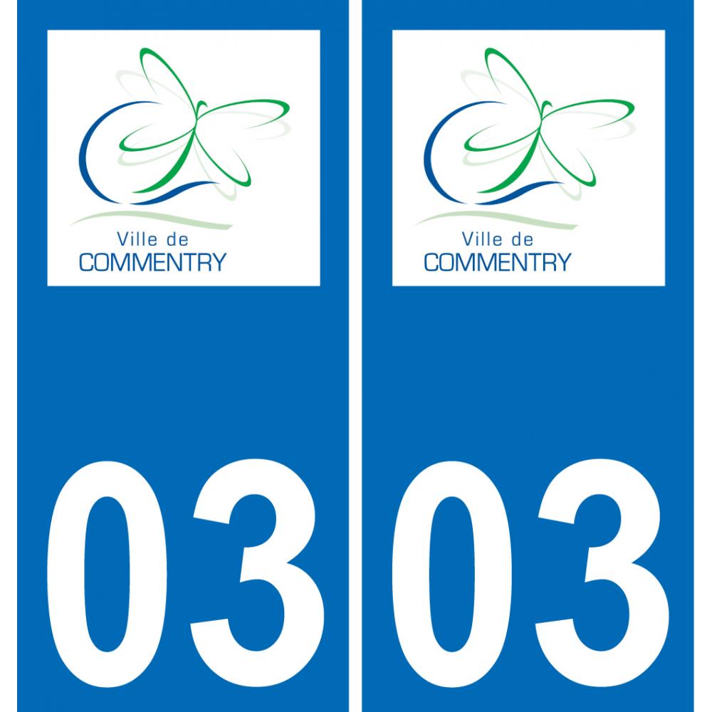 03 Commentry logo autocollant plaque immatriculation auto ville sticker