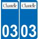 03 Chantelle logotipo de la etiqueta engomada de la placa de registro de la ciudad