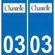 03 Chantelle logotipo de la etiqueta engomada de la placa de registro de la ciudad