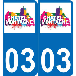 03 Châtel-Montagne logo autocollant plaque immatriculation auto ville sticker