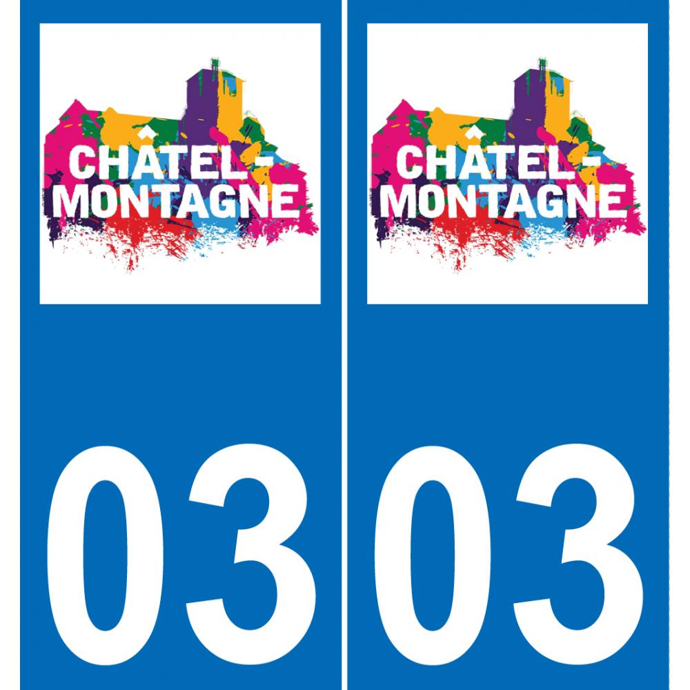 03 Châtel-Montagne logo autocollant plaque immatriculation auto ville sticker