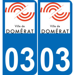 03 Domérat logotipo de la etiqueta engomada de la placa de registro de la ciudad