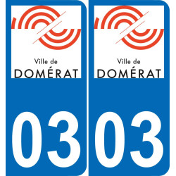 03 Domérat logotipo de la etiqueta engomada de la placa de registro de la ciudad