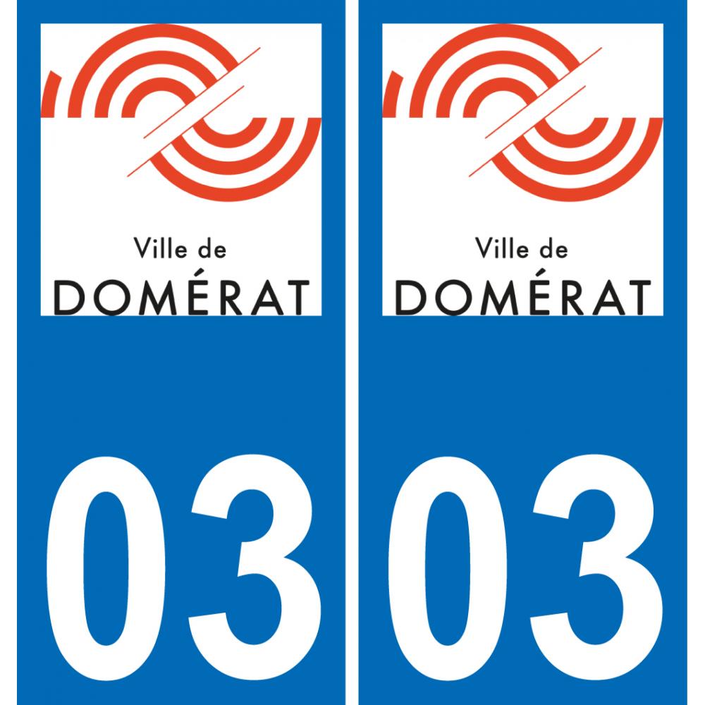 03 Domérat logo autocollant plaque immatriculation auto ville sticker
