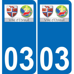 03 ébreuil logotipo de la etiqueta engomada de la placa de registro de la ciudad