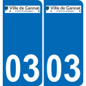 03 Gannat logo sticker plate registration city