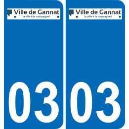 03 Gannat logotipo de la etiqueta engomada de la placa de registro de la ciudad