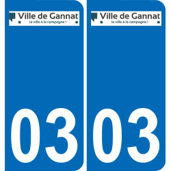 03 Gannat logotipo de la etiqueta engomada de la placa de registro de la ciudad