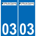 03 Gannat logo sticker plate registration city