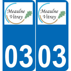 03 Meaulne logotipo de la etiqueta engomada de la placa de registro de la ciudad