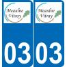 03 Meaulne logo autocollant plaque immatriculation auto ville sticker