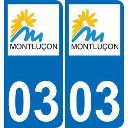 03 Montluçon logotipo de la etiqueta engomada de la placa de registro de la ciudad