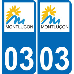 03 Montluçon logotipo de la etiqueta engomada de la placa de registro de la ciudad