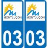 03 Montluçon logo autocollant plaque immatriculation auto ville sticker