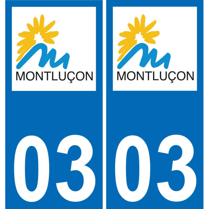 03 Montluçon logo autocollant plaque immatriculation auto ville sticker