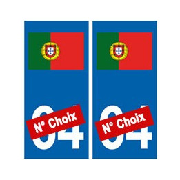 Portugal numéro choix autocollant plaque