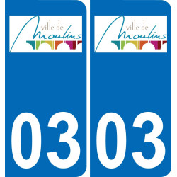 03 Moulins logotipo de la etiqueta engomada de la placa de registro de la ciudad