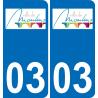 03 Moulins logotipo de la etiqueta engomada de la placa de registro de la ciudad