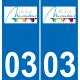 64 Pau logo autocollant plaque immatriculation auto ville sticker