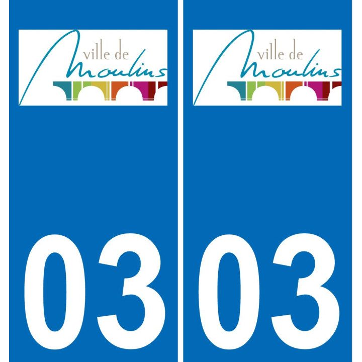 03 Moulins logotipo de la etiqueta engomada de la placa de registro de la ciudad
