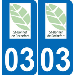 03 Saint-Bonnet-de-Rochefort logo autocollant plaque immatriculation auto ville sticker