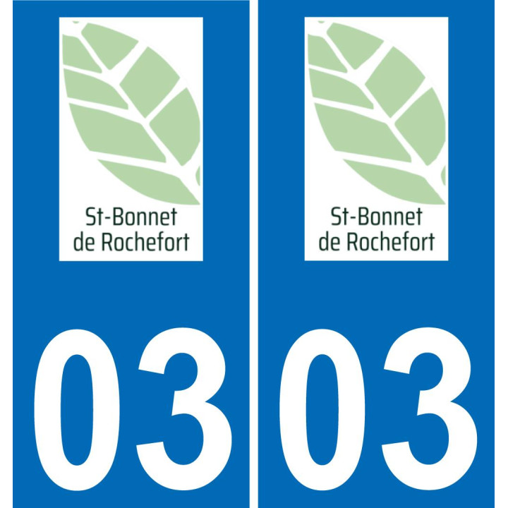 03 Saint-Bonnet-de-Rochefort logo sticker plate registration city