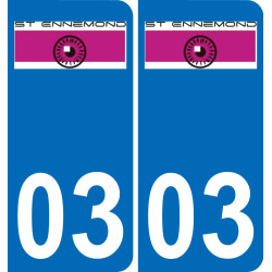 03 Saint-Ennemond logotipo de la etiqueta engomada de la placa de registro de la ciudad