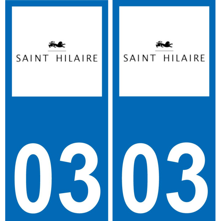 03 Saint-Hilaire logo autocollant plaque immatriculation auto ville sticker