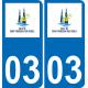 03 Saint-Pourçain-sur-Sioule logo autocollant plaque immatriculation auto ville sticker