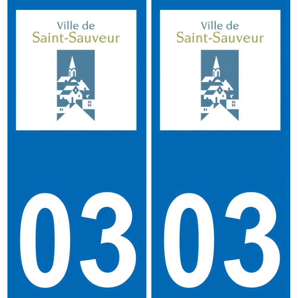 03 Saint-Sauvier logo autocollant plaque immatriculation auto ville sticker