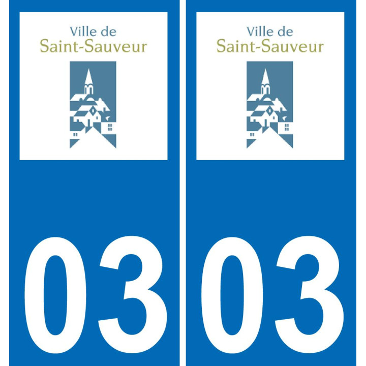 03 Saint-Sauvier logo autocollant plaque immatriculation auto ville sticker