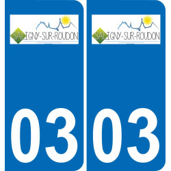 03 Saligny-sur-Roudon logotipo de la etiqueta engomada de la placa de registro de la ciudad